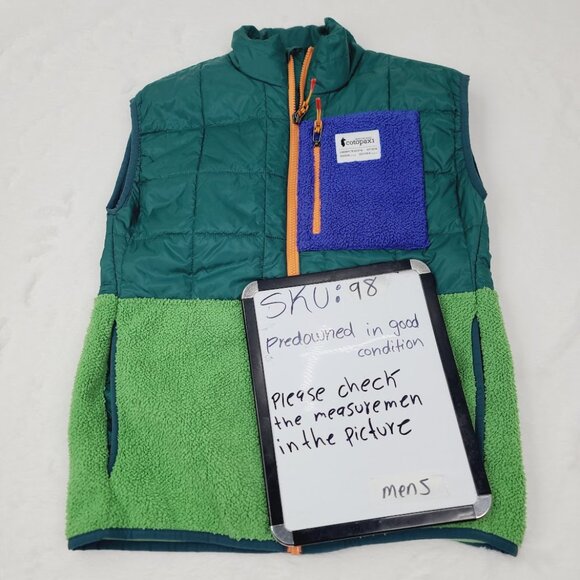 Cotopaxi Men's Green Blue Trico Hybrid Insulated Fleece Puffer Vest Size XS - Picture 11 of 11